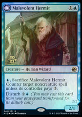 Malevolent Hermit // Benevolent Geist [Innistrad: Midnight Hunt Prerelease Promos] | Good Games Morley