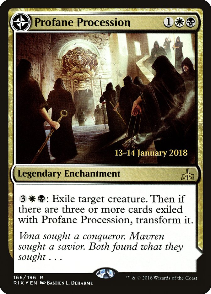 Profane Procession // Tomb of the Dusk Rose [Rivals of Ixalan Prerelease Promos] | Good Games Morley