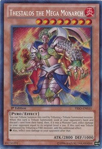 Thestalos the Mega Monarch [PRIO-EN035] Secret Rare | Good Games Morley