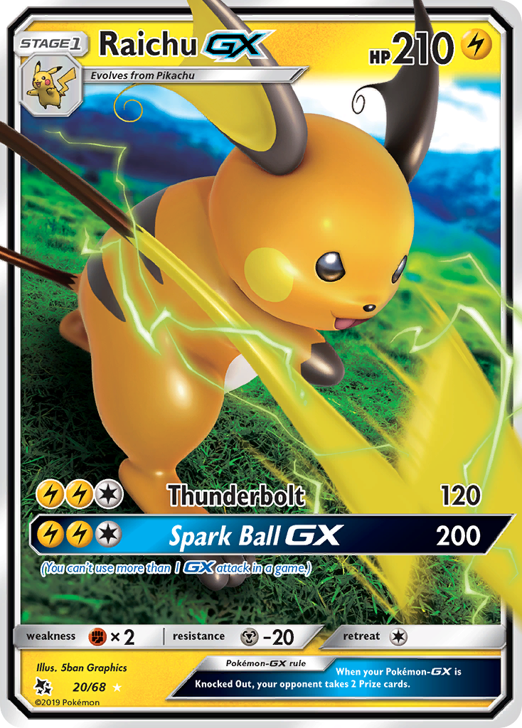 Raichu GX (20/68) [Sun & Moon: Hidden Fates] | Good Games Morley