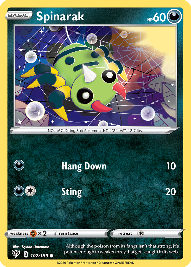Spinarak (102/189) [Sword & Shield: Darkness Ablaze] | Good Games Morley