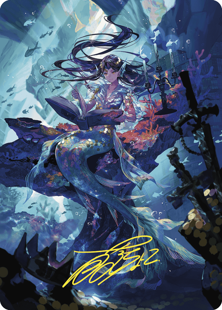 Rhystic Study Art Card (Gold-Stamped Signature) [Wilds of Eldraine Art Series] | Good Games Morley