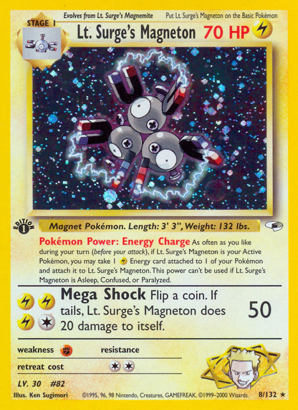 Lt. Surge's Magneton (8/132) [Gym Heroes 1st Edition] | Good Games Morley