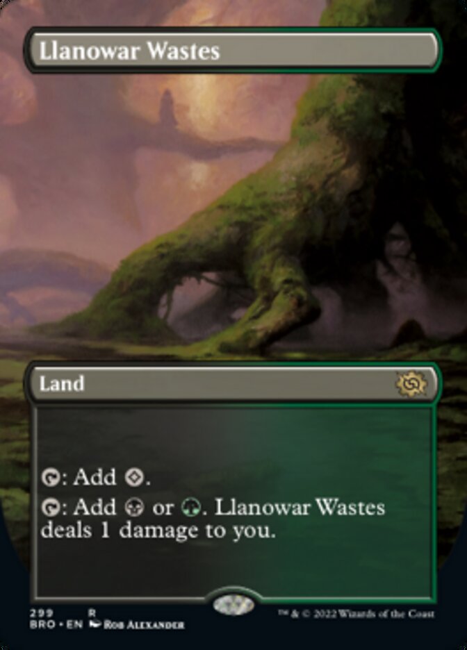 Llanowar Wastes (Borderless Alternate Art) [The Brothers' War] | Good Games Morley