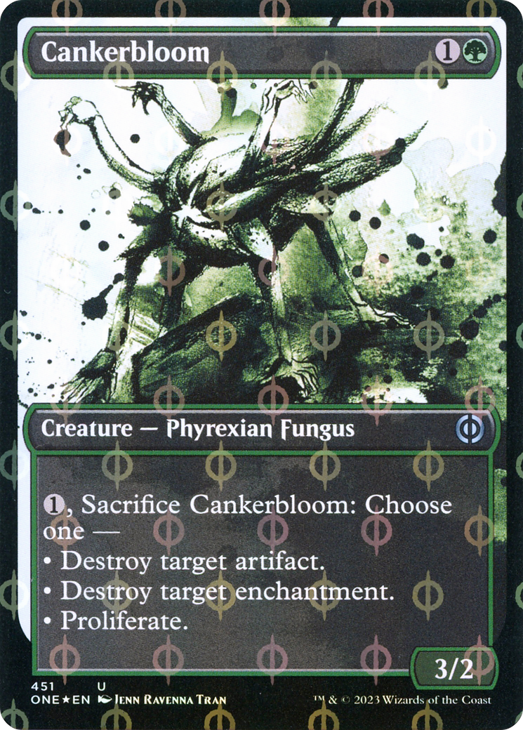 Cankerbloom (Showcase Ichor Step-and-Compleat Foil) [Phyrexia: All Will Be One] | Good Games Morley