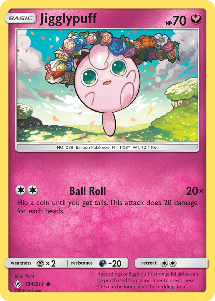 Jigglypuff (134/214) [Sun & Moon: Unbroken Bonds] | Good Games Morley