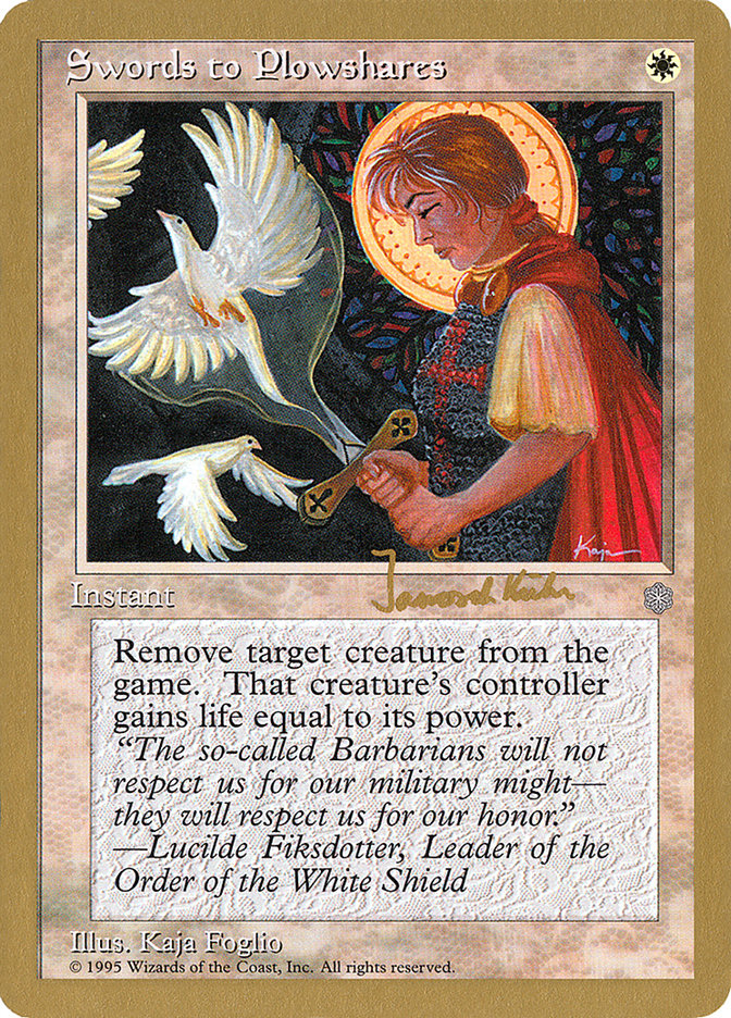 Swords to Plowshares (Janosch Kuhn) [World Championship Decks 1997] | Good Games Morley