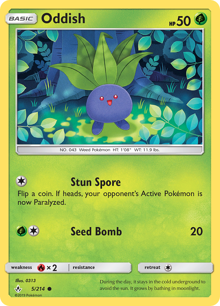 Oddish (5/214) [Sun & Moon: Unbroken Bonds] | Good Games Morley