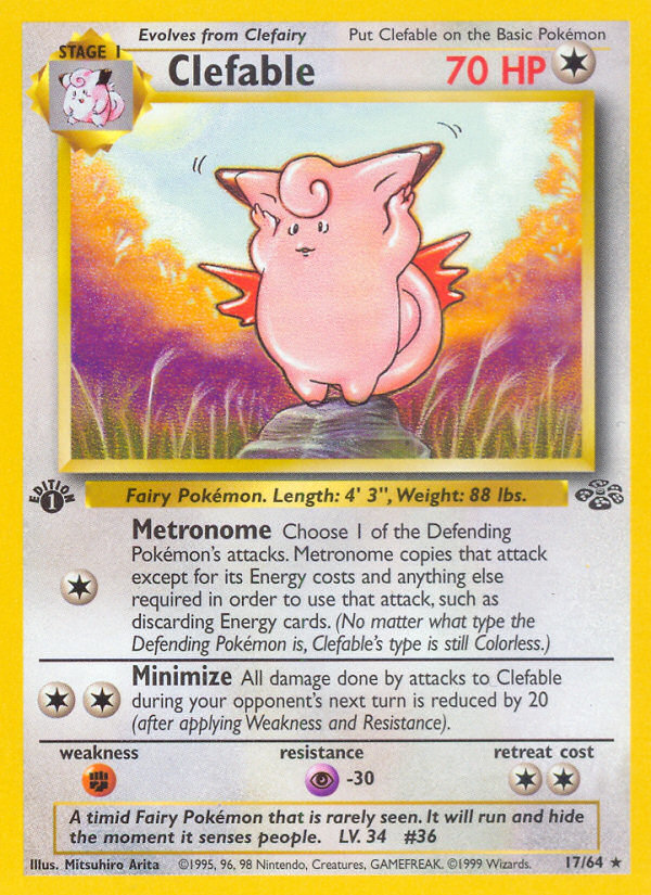 Clefable (17/64) [Jungle 1st Edition] | Good Games Morley