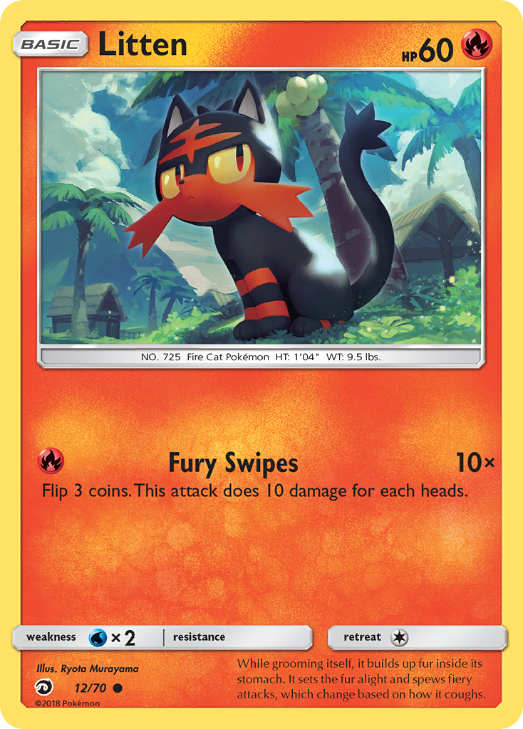 Litten (12/70) [Sun & Moon: Dragon Majesty] | Good Games Morley