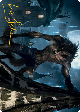 Stalking Predator Art Card (Gold-Stamped Signature) [Innistrad: Midnight Hunt Art Series] | Good Games Morley