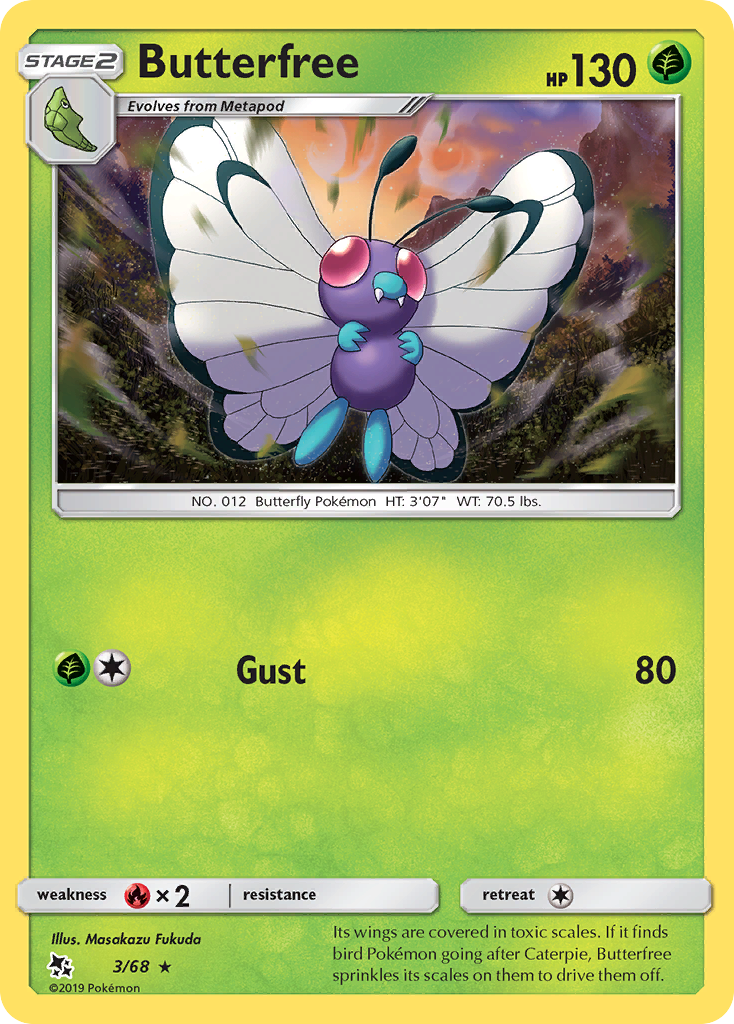 Butterfree (3/68) [Sun & Moon: Hidden Fates] | Good Games Morley