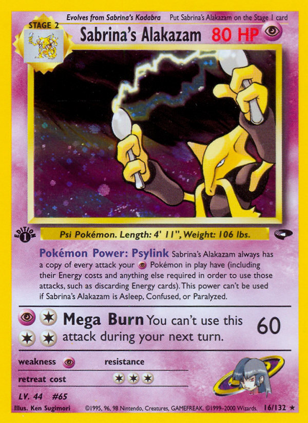 Sabrina's Alakazam (16/132) [Gym Challenge 1st Edition] | Good Games Morley