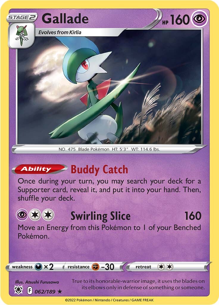Gallade (062/189) [Sword & Shield: Astral Radiance] | Good Games Morley