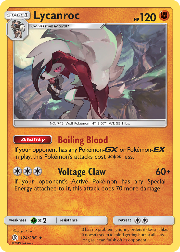 Lycanroc (124/236) [Sun & Moon: Cosmic Eclipse] | Good Games Morley