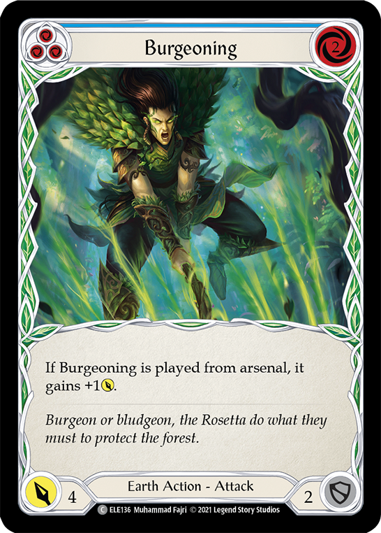 Burgeoning (Blue) [ELE136] (Tales of Aria)  1st Edition Rainbow Foil | Good Games Morley