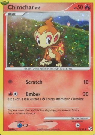Chimchar (76/130) (Cosmos Holo) [Diamond & Pearl: Base Set] | Good Games Morley
