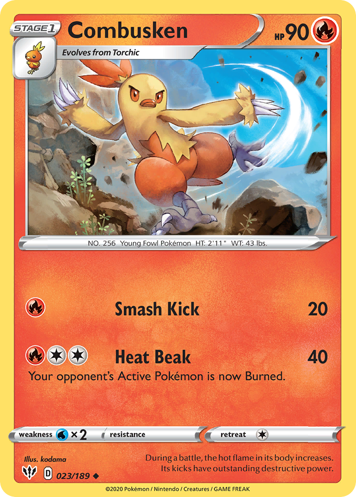 Combusken (023/189) [Sword & Shield: Darkness Ablaze] | Good Games Morley