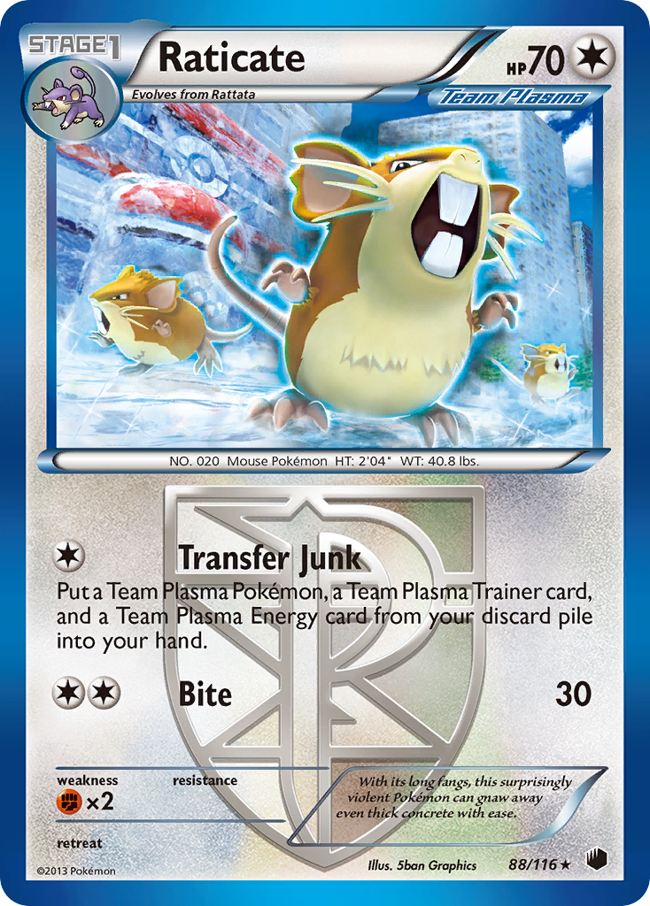 Raticate (88/116) [Black & White: Plasma Freeze] | Good Games Morley
