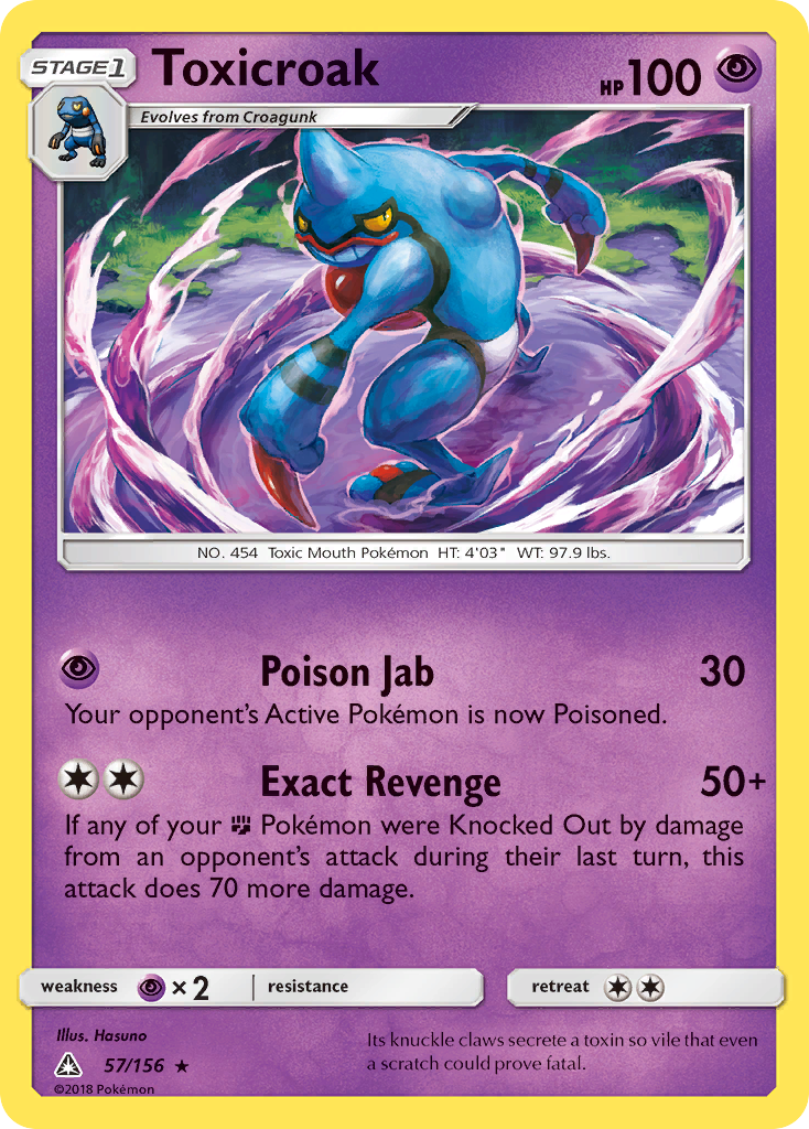 Toxicroak (57/156) [Sun & Moon: Ultra Prism] | Good Games Morley