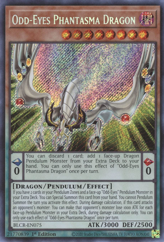 Odd-Eyes Phantasma Dragon [BLCR-EN075] Secret Rare | Good Games Morley