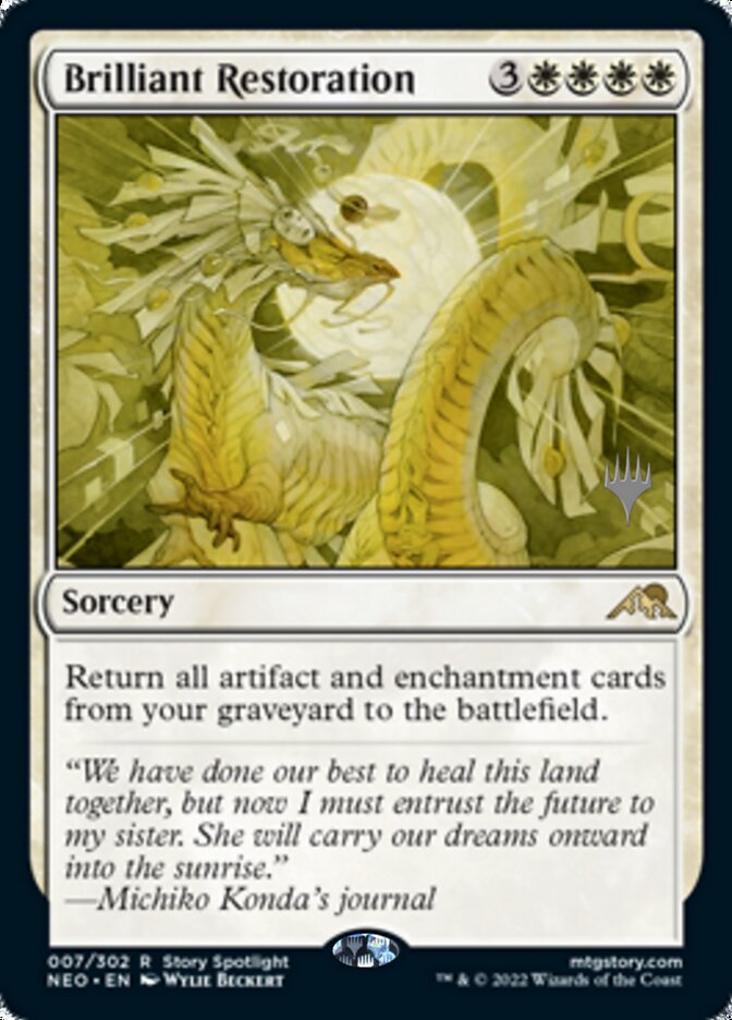 Brilliant Restoration (Promo Pack) [Kamigawa: Neon Dynasty Promos] | Good Games Morley
