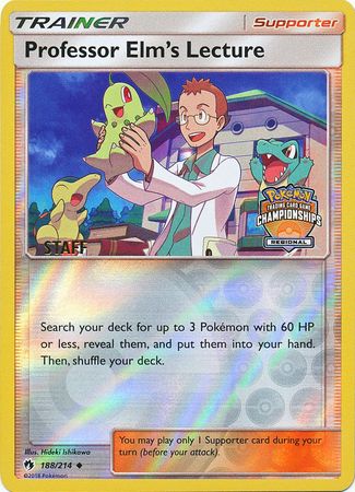 Professor Elm's Lecture (188/214) (Regional Championship Promo Staff) [Sun & Moon: Lost Thunder] | Good Games Morley