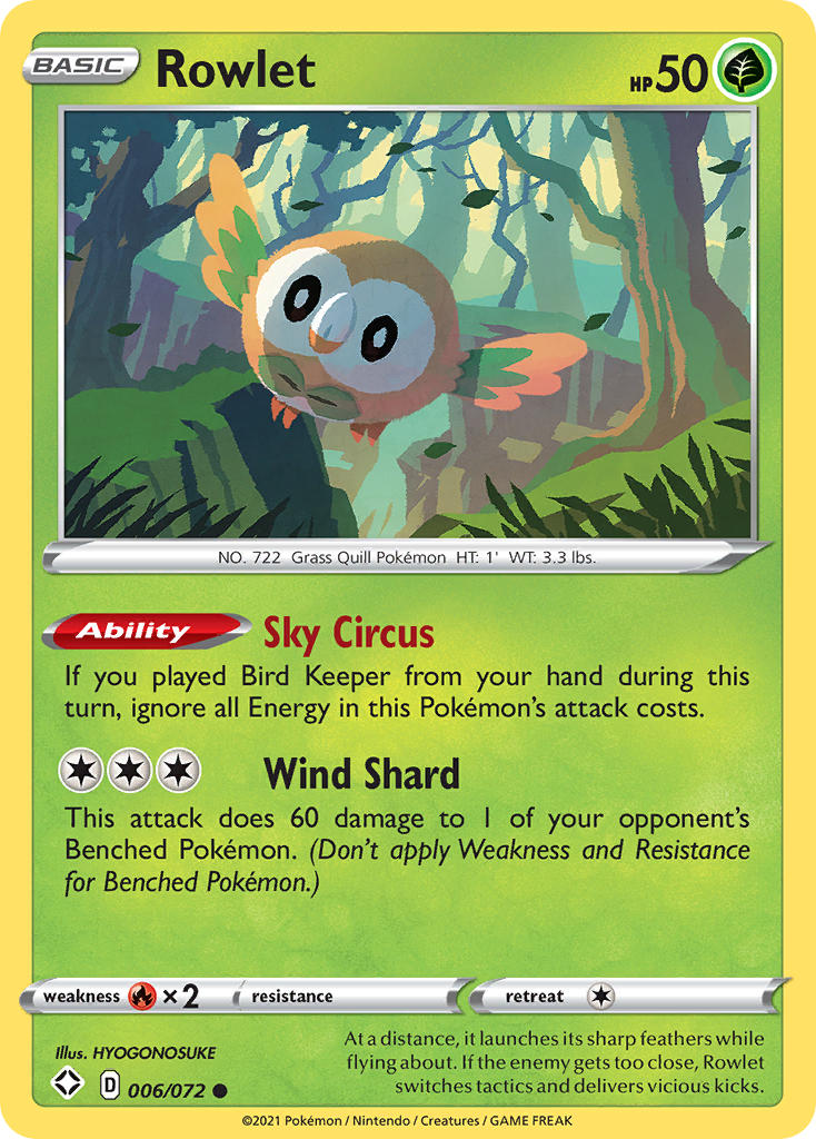 Rowlet (006/072) [Sword & Shield: Shining Fates] | Good Games Morley