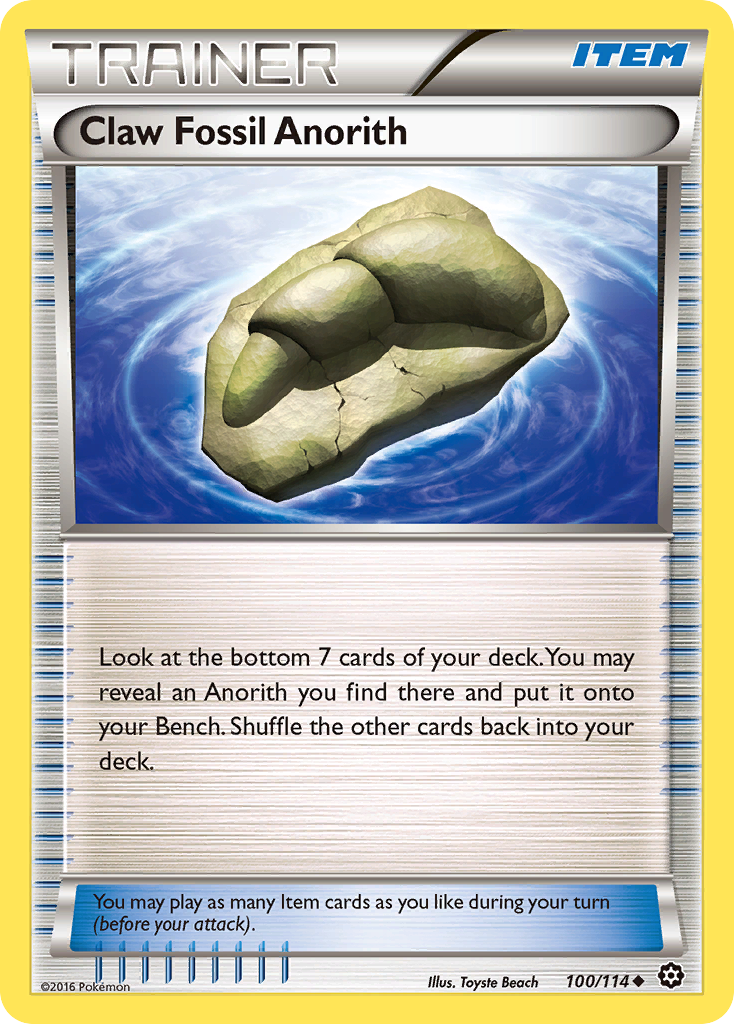 Claw Fossil Anorith (100/114) [XY: Steam Siege] | Good Games Morley