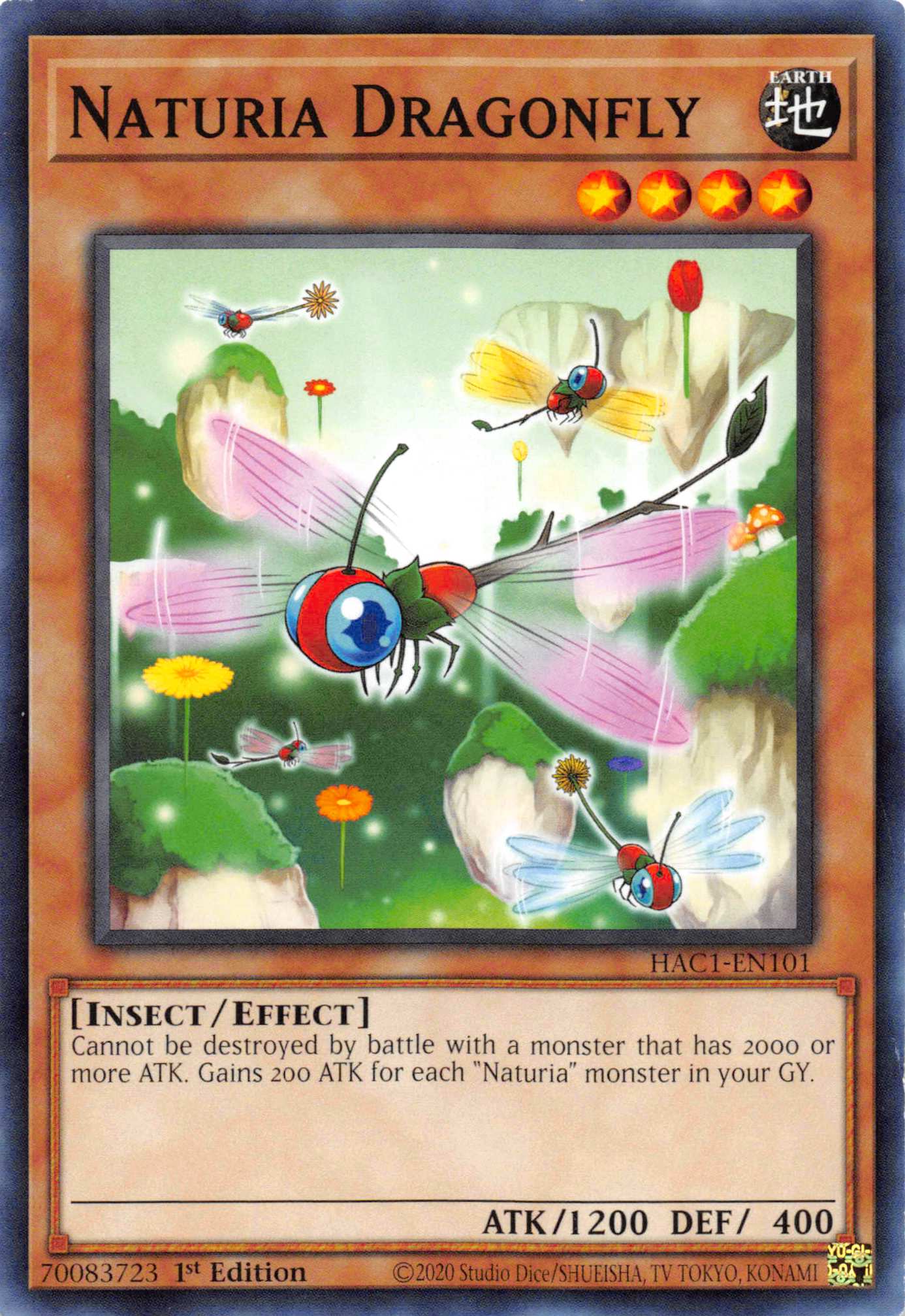 Naturia Dragonfly (Duel Terminal) [HAC1-EN101] Parallel Rare | Good Games Morley