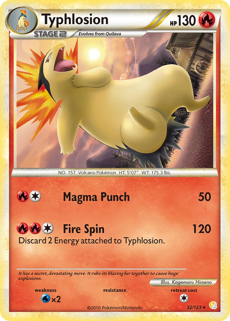 Typhlosion (32/123) (Theme Deck Exclusive) [HeartGold & SoulSilver: Base Set] | Good Games Morley
