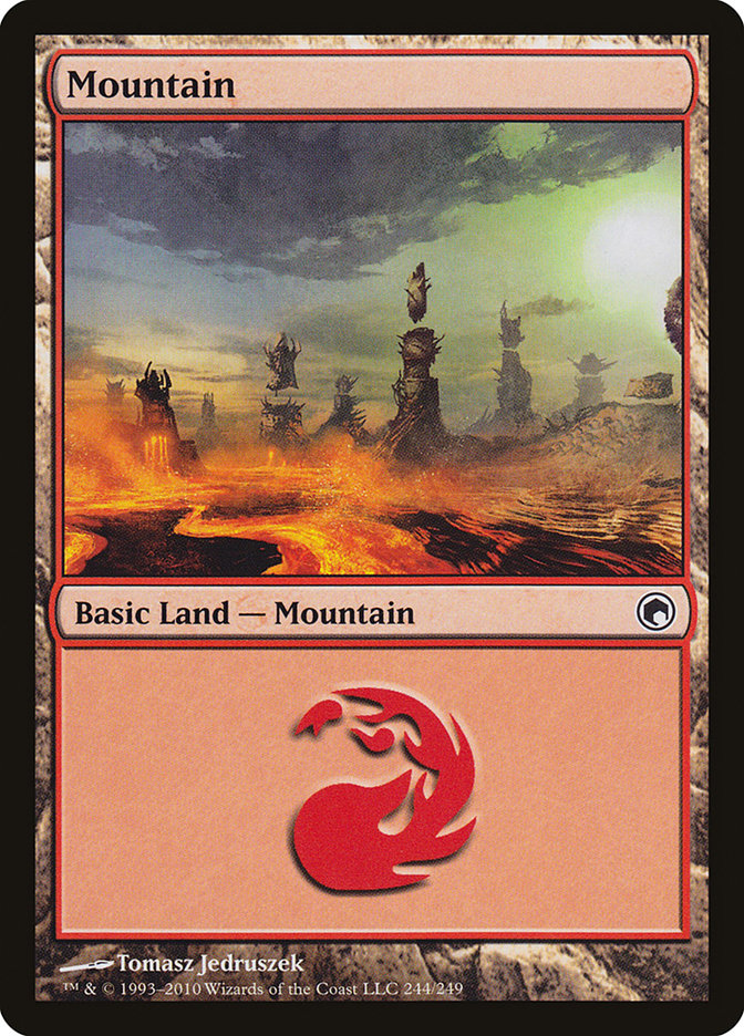 Mountain (244) [Scars of Mirrodin] | Good Games Morley