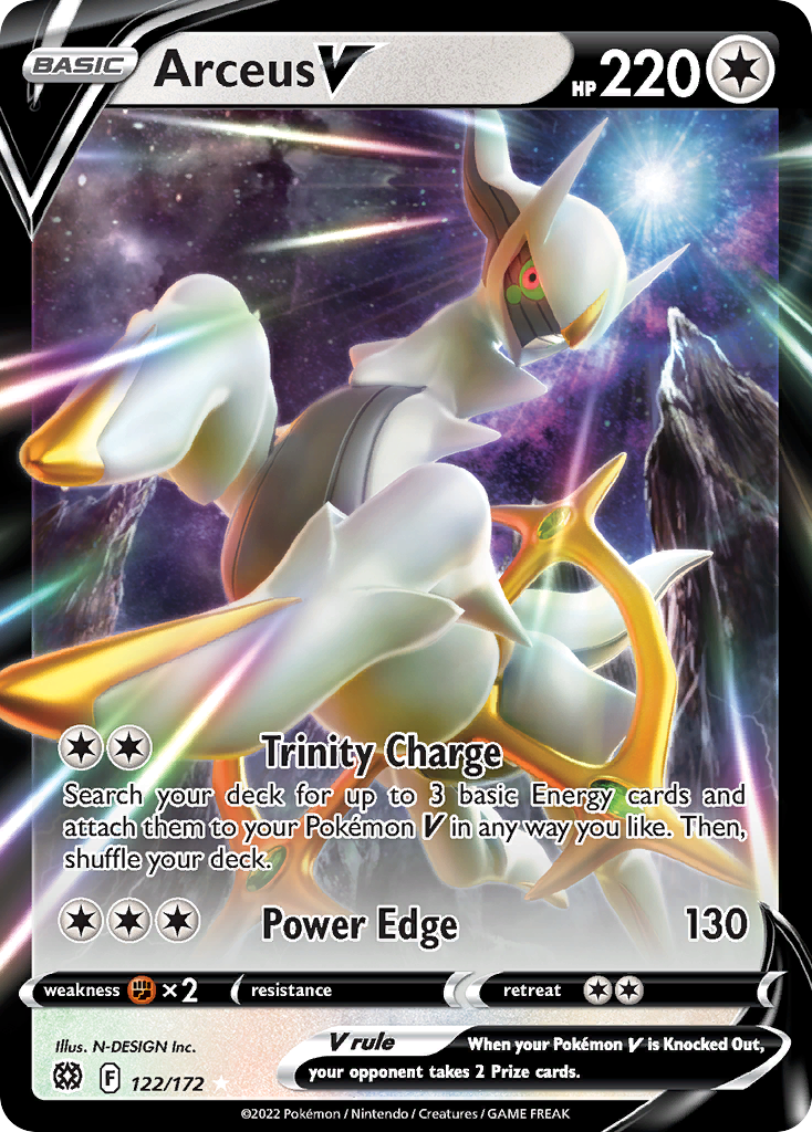 Arceus V (122/172) (Metal Card) [Sword & Shield: Brilliant Stars] | Good Games Morley