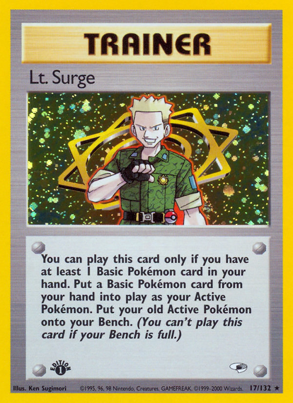 Lt. Surge (17/132) [Gym Heroes 1st Edition] | Good Games Morley