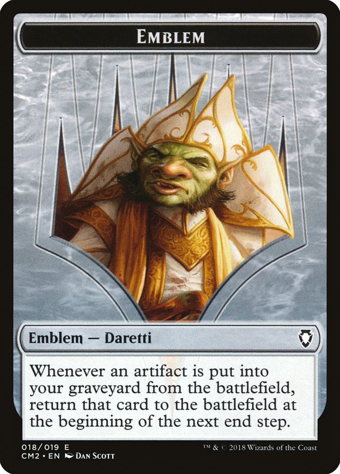 Daretti, Scrap Savant Emblem [Commander Anthology Volume II Tokens] | Good Games Morley