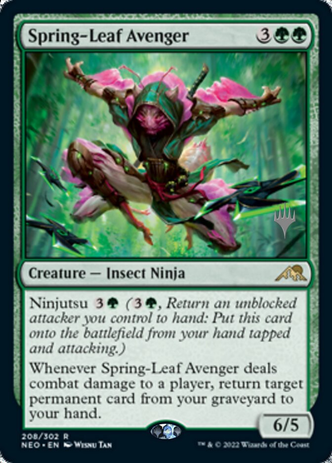 Spring-Leaf Avenger (Promo Pack) [Kamigawa: Neon Dynasty Promos] | Good Games Morley