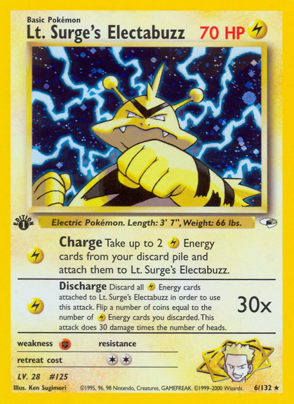 Lt. Surge's Electabuzz (6/132) [Gym Heroes 1st Edition] | Good Games Morley