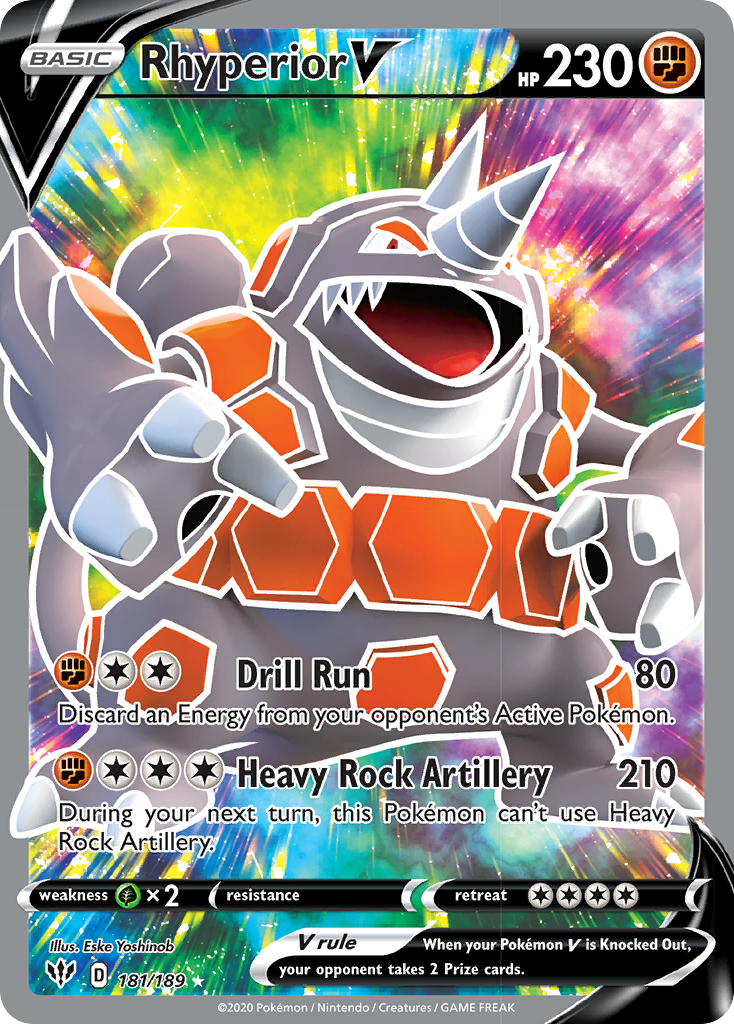 Rhyperior V (181/189) [Sword & Shield: Darkness Ablaze] | Good Games Morley
