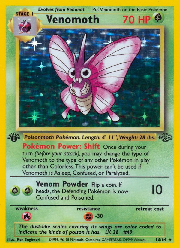Venomoth (13/64) [Jungle 1st Edition] | Good Games Morley