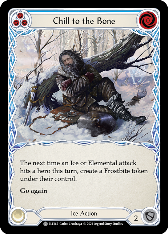 Chill to the Bone (Blue) [ELE165] (Tales of Aria)  1st Edition Rainbow Foil | Good Games Morley