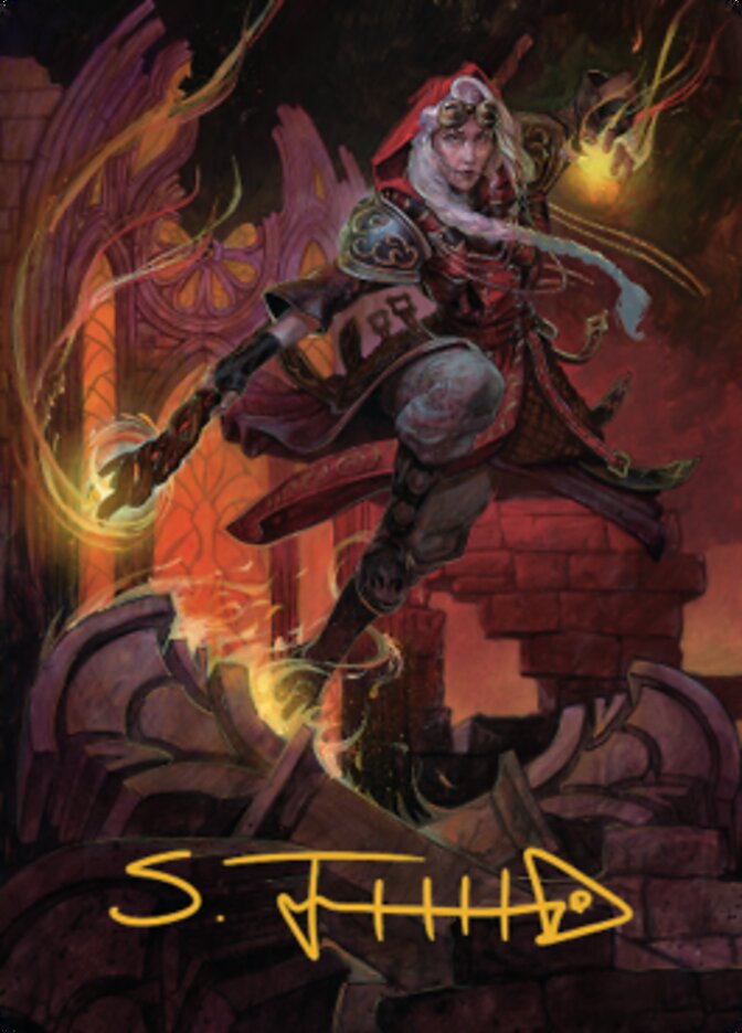 Jaya, Fiery Negotiator Art Card 2 (Gold-Stamped Signature) [Dominaria United Art Series] | Good Games Morley