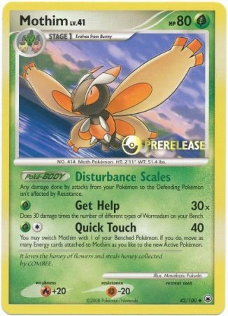 Mothim (42/100) (Prerelease Promo) [Diamond & Pearl: Black Star Promos] | Good Games Morley
