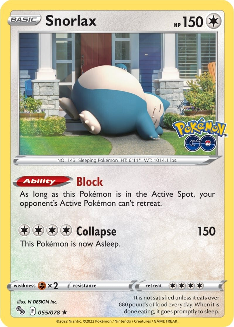 Snorlax (055/078) [Pokémon GO] | Good Games Morley