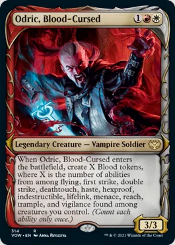 Odric, Blood-Cursed (Showcase Fang Frame) [Innistrad: Crimson Vow] | Good Games Morley