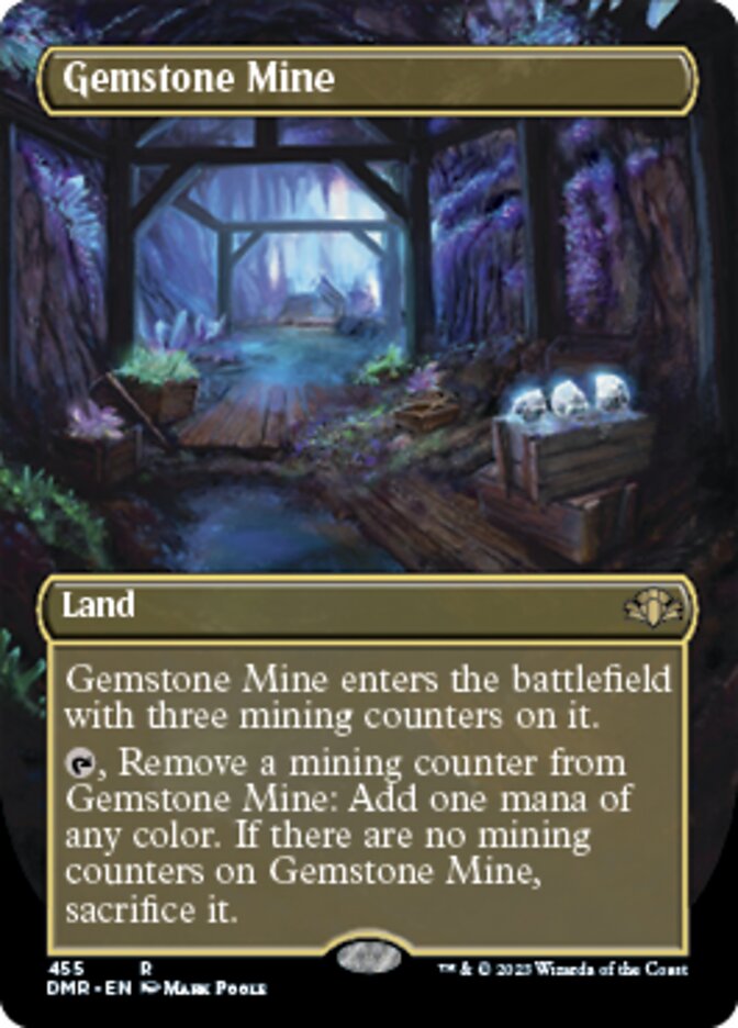 Gemstone Mine (Borderless Alternate Art) [Dominaria Remastered] | Good Games Morley