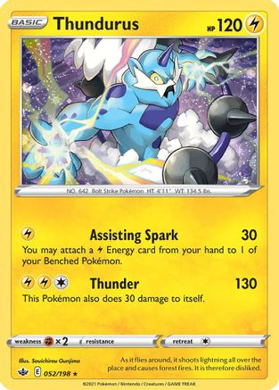 Thundurus (052/198) (Cosmos Holo) [Sword & Shield: Chilling Reign] | Good Games Morley