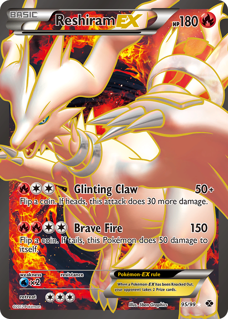Reshiram EX (95/99) [Black & White: Next Destinies] | Good Games Morley