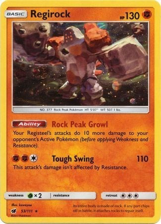 Regirock (53/111) (Cosmos Holo) [Sun & Moon: Crimson Invasion] | Good Games Morley