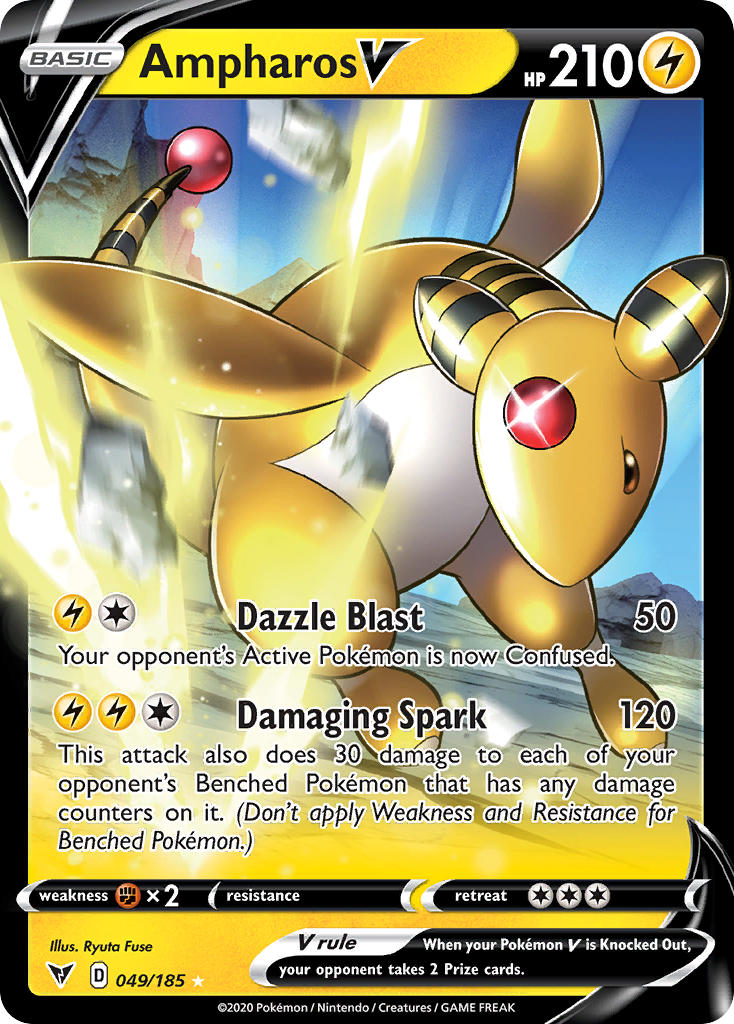 Ampharos V (049/185) [Sword & Shield: Vivid Voltage] | Good Games Morley