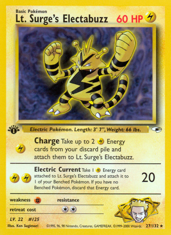Lt. Surge's Electabuzz (27/132) [Gym Heroes 1st Edition] | Good Games Morley